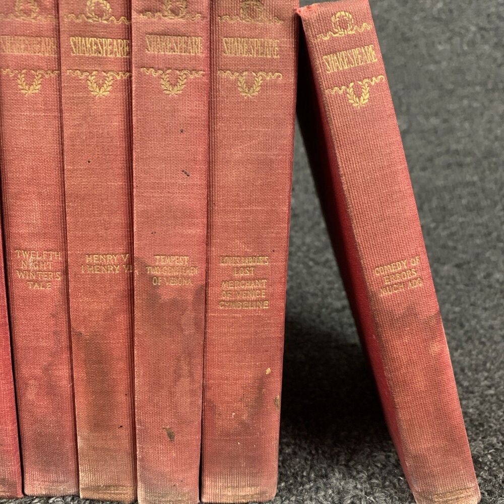 1897 The Plays Of William Shakespeare Lot Of 15 Red Doubleday Henry Morley - Picture 4 of 16